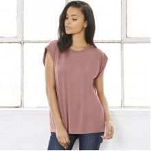 T-shirt Flowy Muscle manica Rolled Donna - Bella + Canvas 